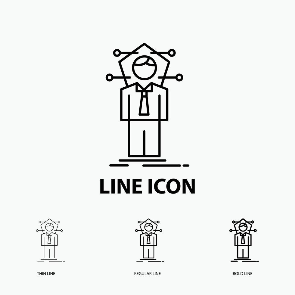 Business. connection. human. network. solution Icon in Thin. Regular and Bold Line Style. Vector illustration