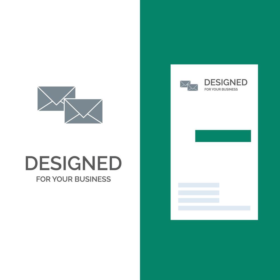 Mail Reply Forward Business Correspondence Letter Grey Logo Design and Business Card Template vector