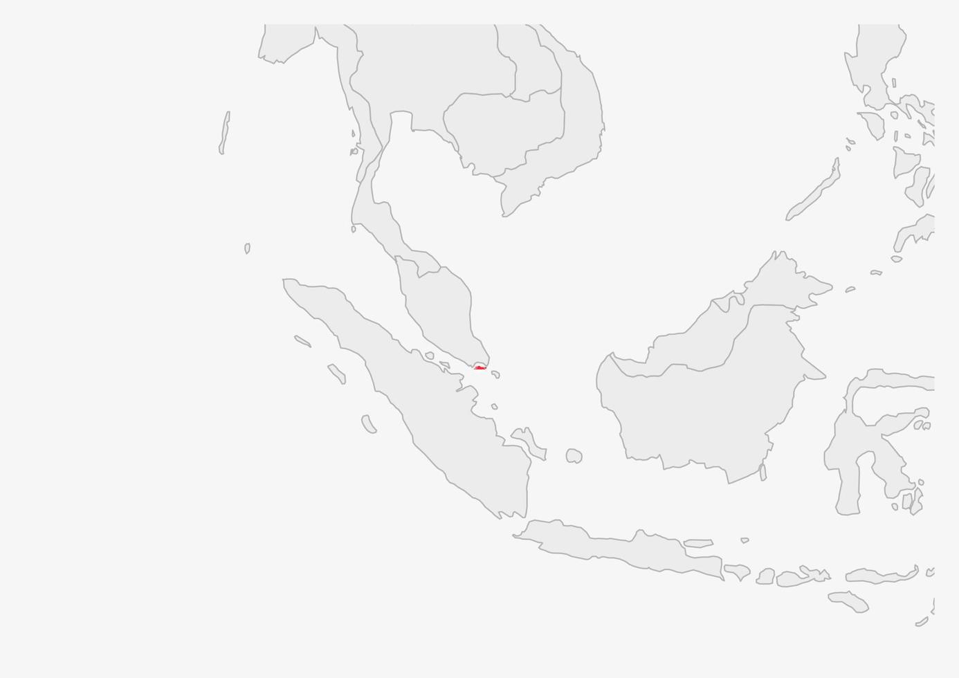 Singapore map highlighted in Singapore flag colors vector