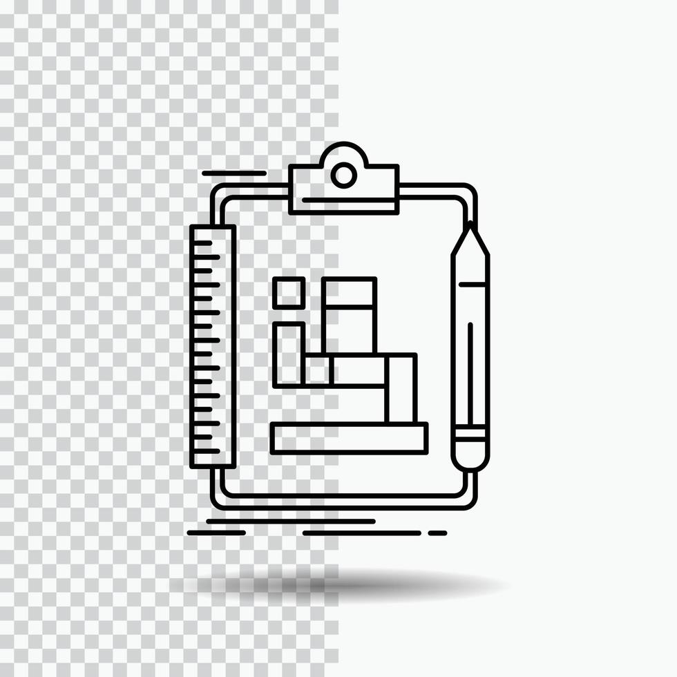 Algorithm. process. scheme. work. workflow Line Icon on Transparent Background. Black Icon Vector Illustration