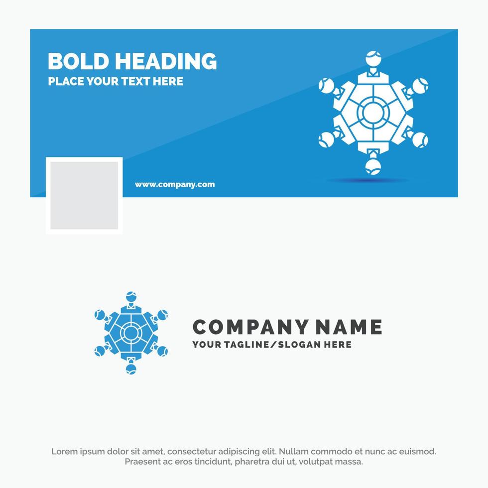 Blue Business Logo Template for Cooperation. friends. game. games. playing. Facebook Timeline Banner Design. vector web banner background illustration