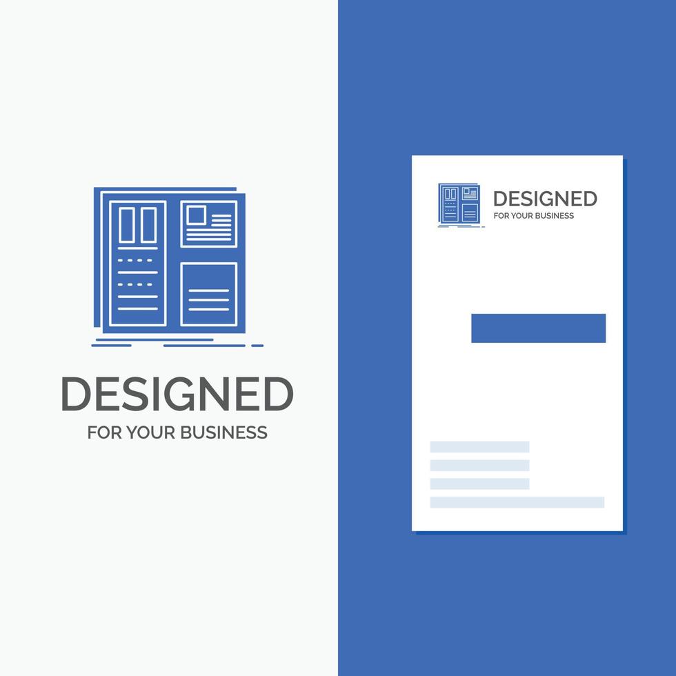 Business Logo for Design. grid. interface. layout. ui. Vertical Blue Business .Visiting Card template. vector