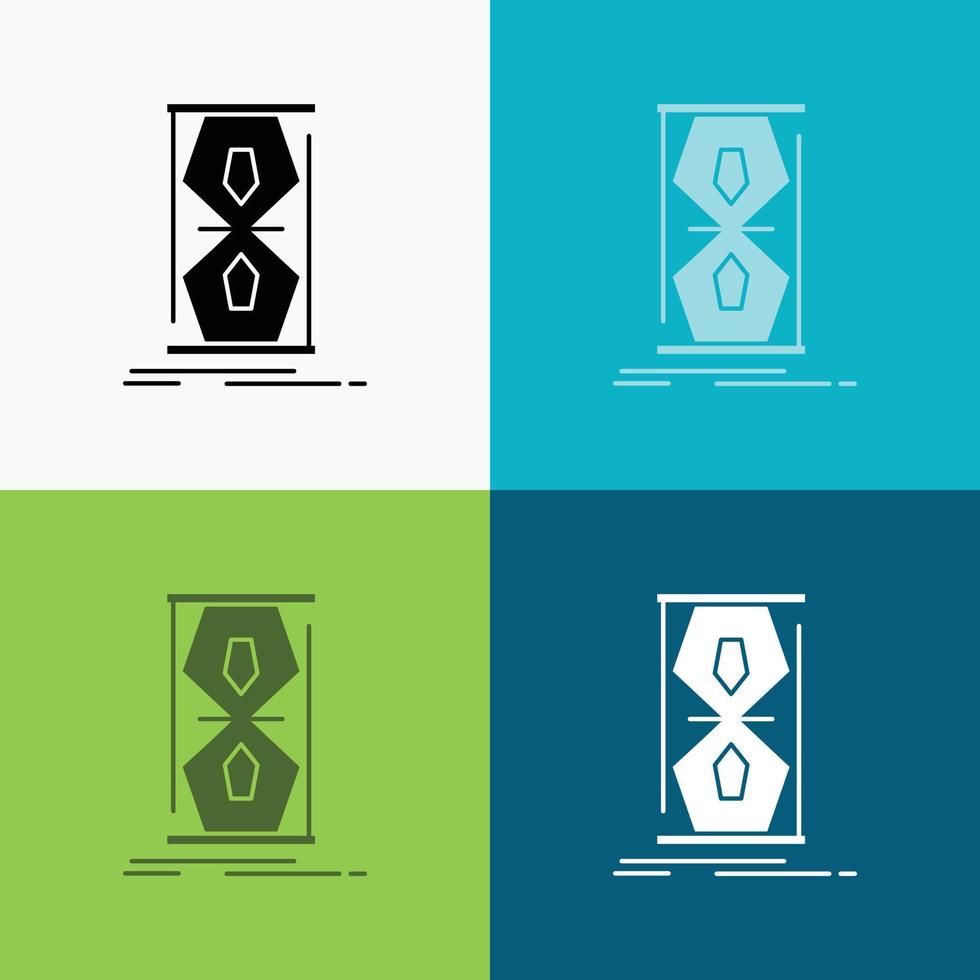Access. clock. early. sand clock. time Icon Over Various Background. glyph style design. designed for web and app. Eps 10 vector illustration