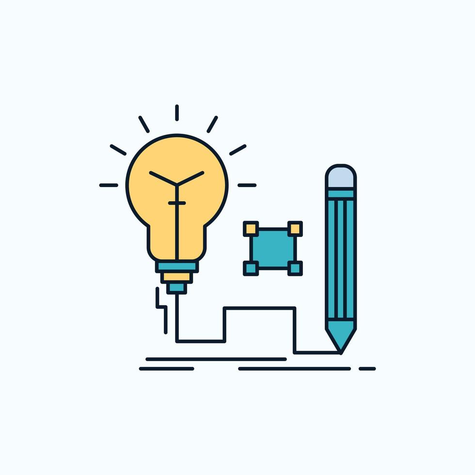 Idea. insight. key. lamp. lightbulb Flat Icon. green and Yellow sign and symbols for website and Mobile appliation. vector illustration