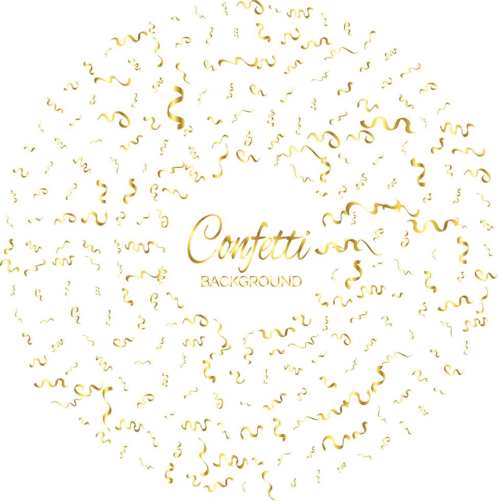 Gold Confetti Isolated On White Background. Celebrate Vector Illustration