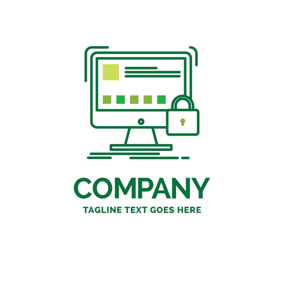 protect. protection. lock. safety. secure Flat Business Logo template. Creative Green Brand Name Design. vector