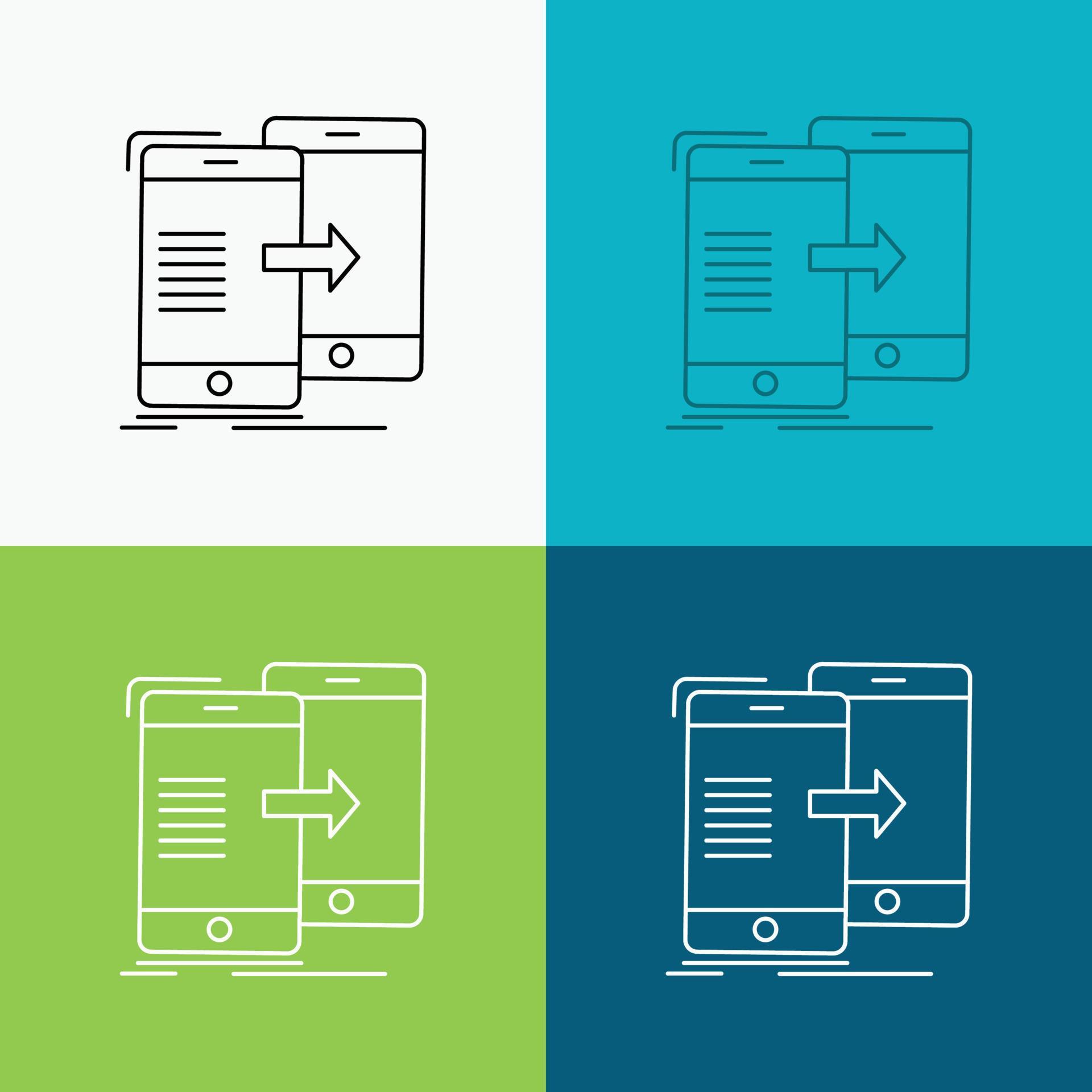 data. Sharing. sync. synchronization. syncing Icon Over Various ...