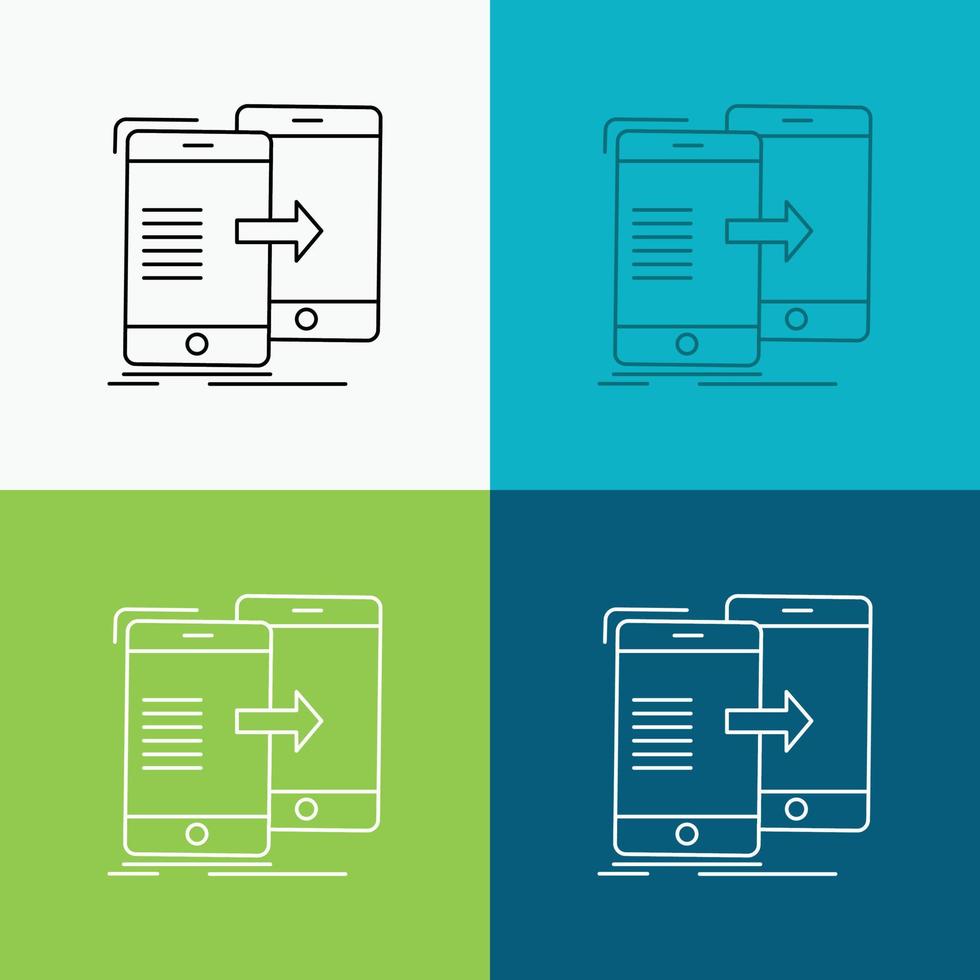 data. Sharing. sync. synchronization. syncing Icon Over Various Background. Line style design. designed for web and app. Eps 10 vector illustration