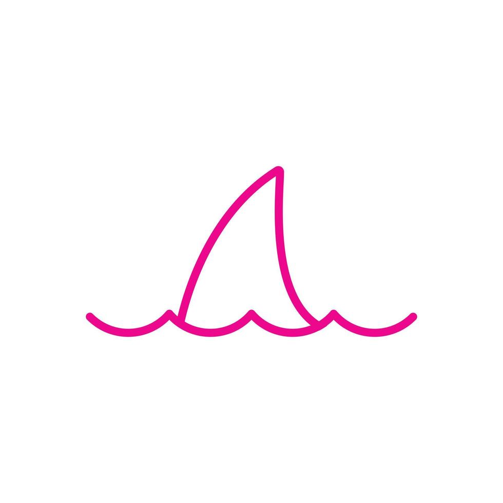 eps10 icono de arte de línea abstracta de aleta de tiburón vectorial rosa aislado en fondo blanco. símbolo de contorno de aleta de tiburón en un estilo moderno y plano simple para el diseño de su sitio web, logotipo y aplicación móvil vector