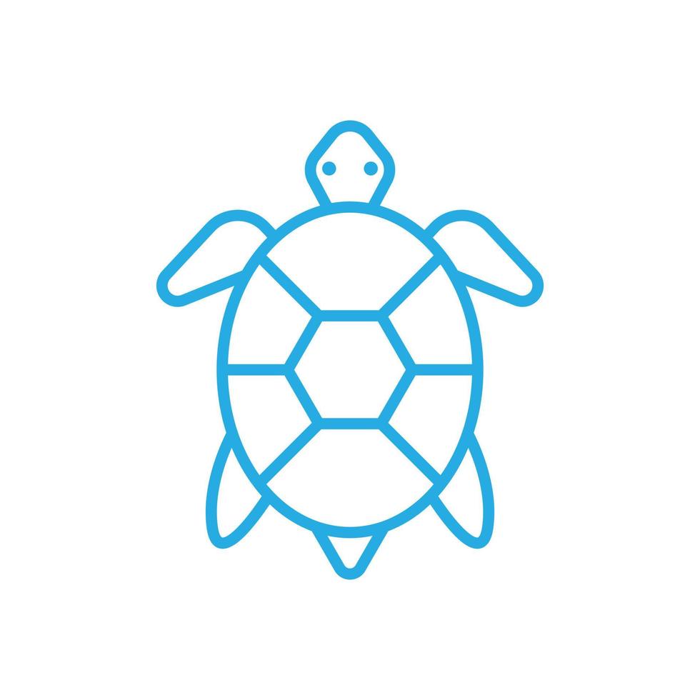 eps10 icono de arte de línea abstracta de tortuga marina vectorial azul aislado en fondo blanco. símbolo de contorno de animal marino en un estilo moderno plano simple y moderno para el diseño de su sitio web, logotipo y aplicación móvil vector