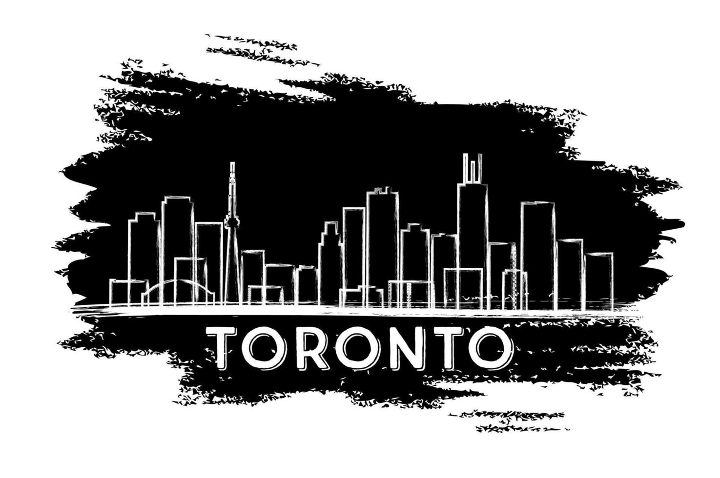Toronto Skyline Silhouette. Hand Drawn Sketch. vector