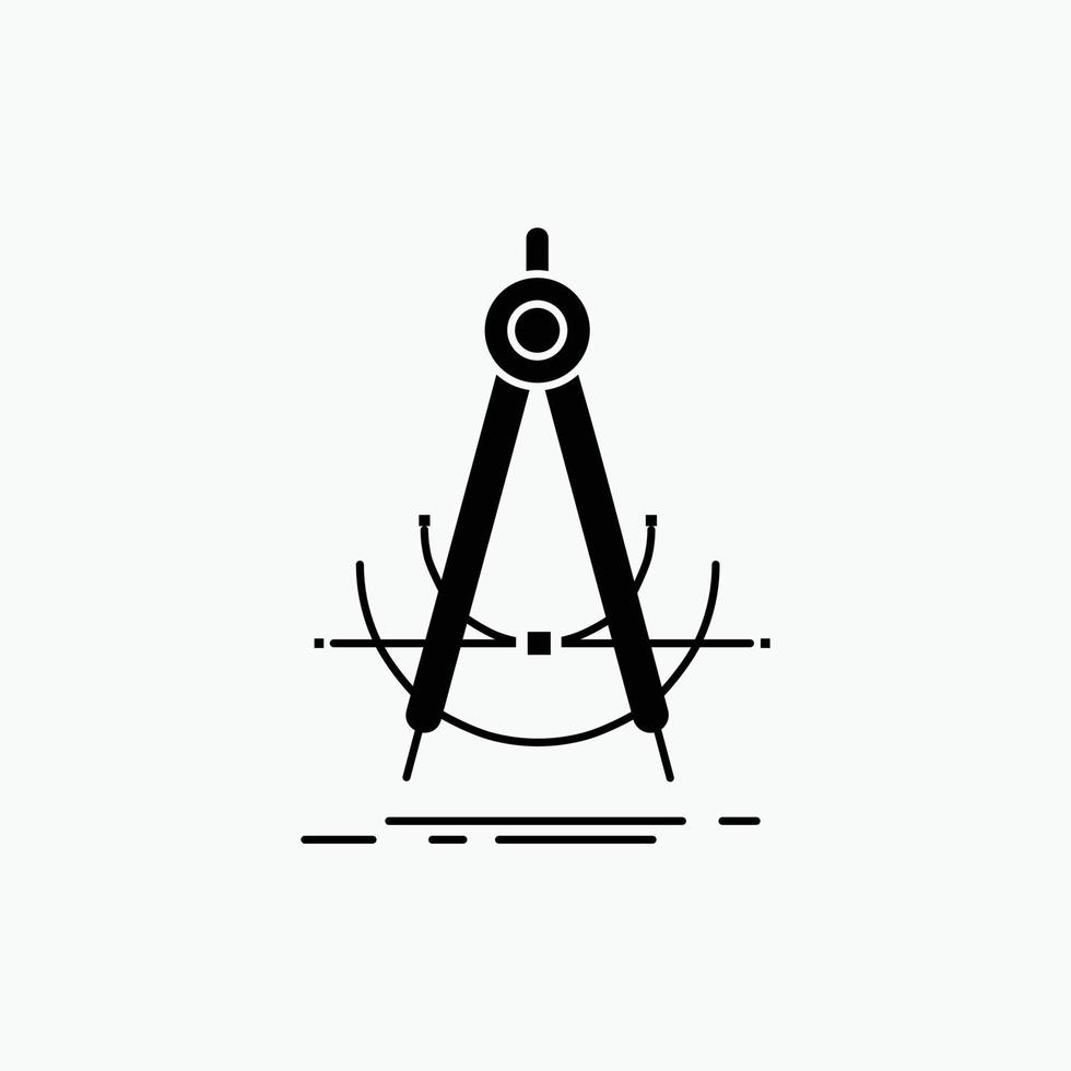 Precision. accure. geometry. compass. measurement Glyph Icon. Vector isolated illustration