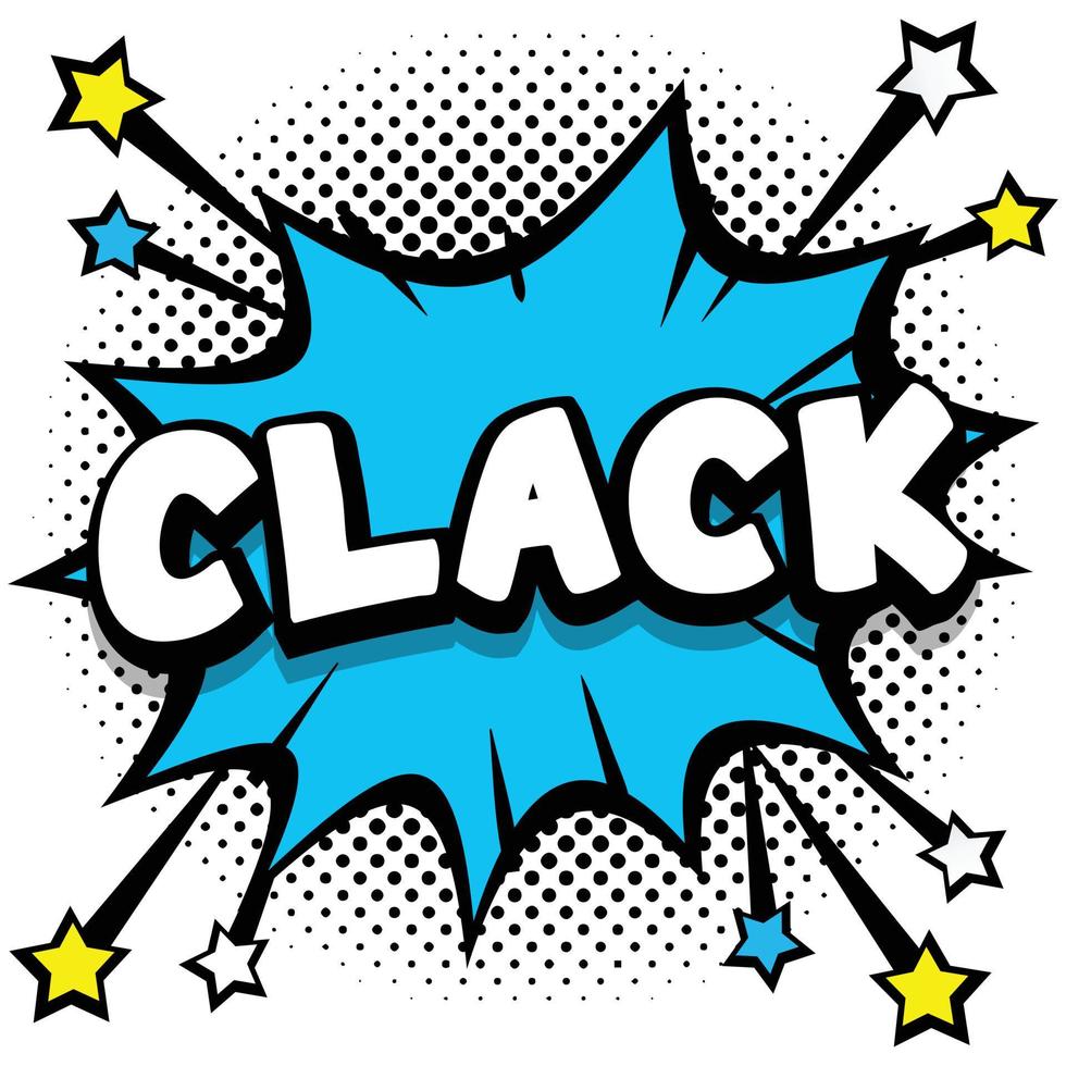 clack Pop art comic speech bubbles book sound effects vector