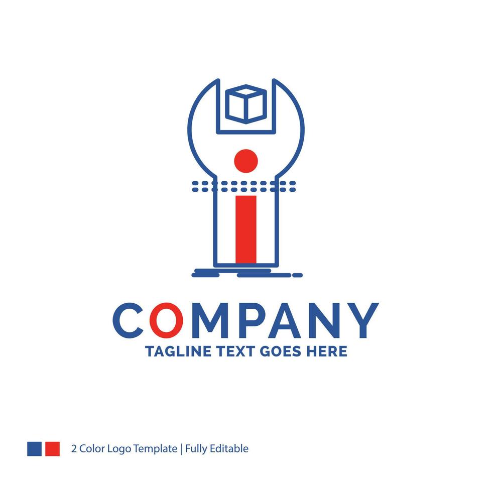 Company Name Logo Design For SDK. App. development. kit. programming. Blue and red Brand Name Design with place for Tagline. Abstract Creative Logo template for Small and Large Business. vector