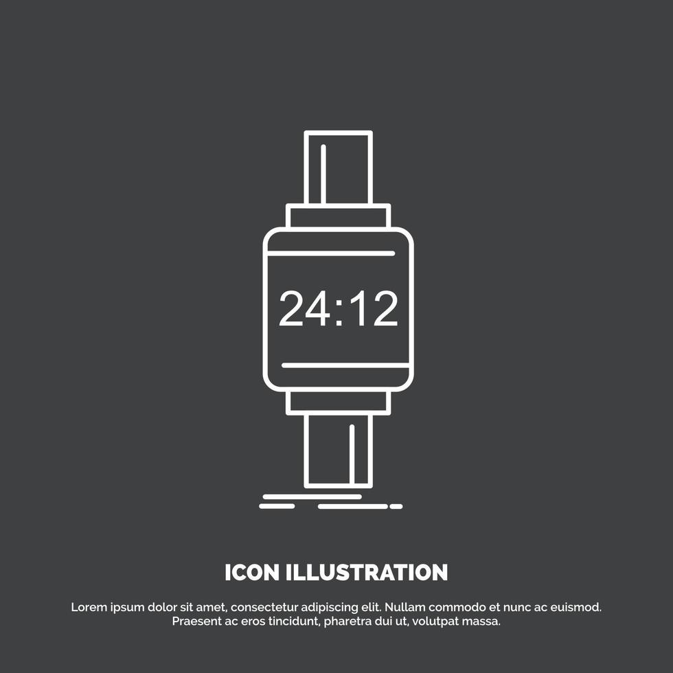 smart watch. smartwatch. watch. apple. android Icon. Line vector symbol for UI and UX. website or mobile application