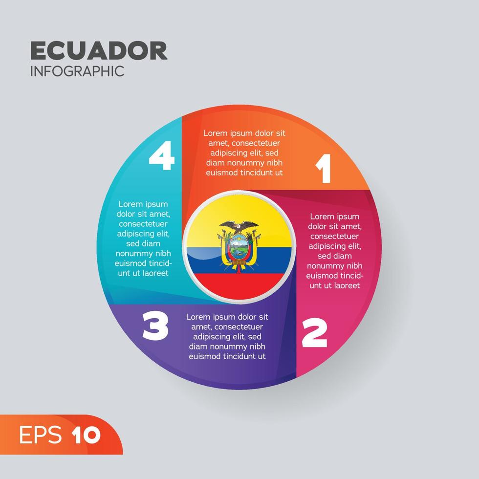 elemento infográfico de ecuador vector