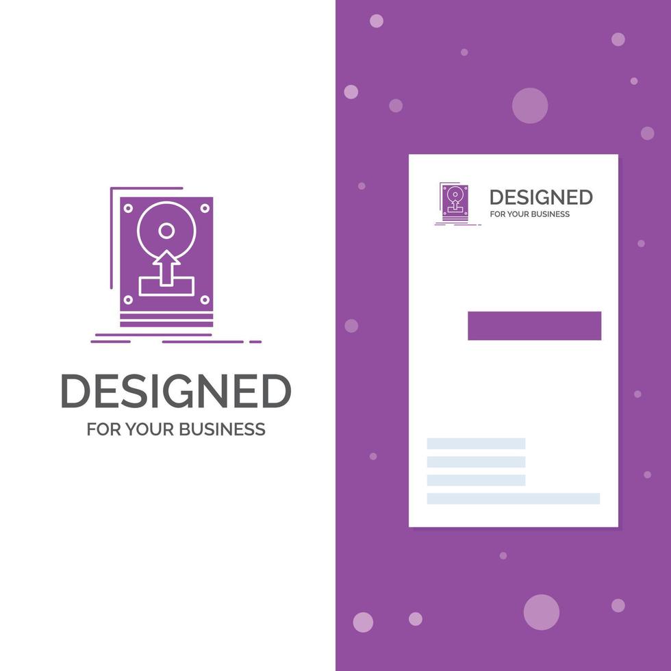 Business Logo for install. drive. hdd. save. upload. Vertical Purple Business .Visiting Card template. Creative background vector illustration