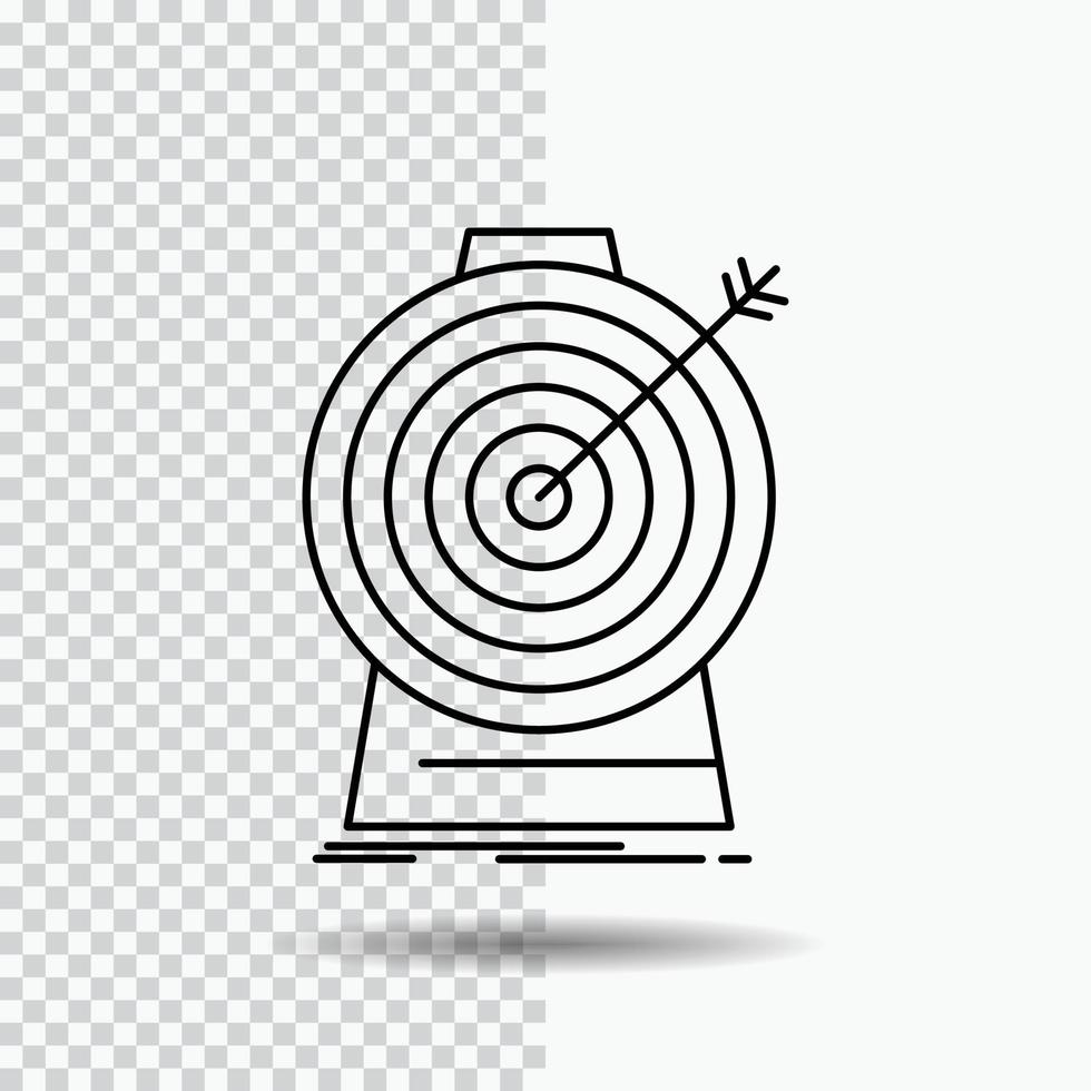 Aim. focus. goal. target. targeting Line Icon on Transparent Background. Black Icon Vector Illustration