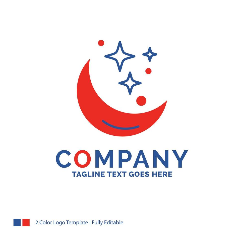 Company Name Logo Design For Moon. Night. star. weather. space. Blue and red Brand Name Design with place for Tagline. Abstract Creative Logo template for Small and Large Business. vector