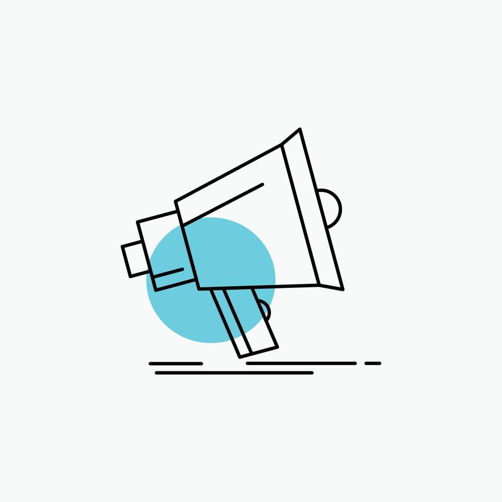 Bullhorn. digital. marketing. media. megaphone Line Icon vector