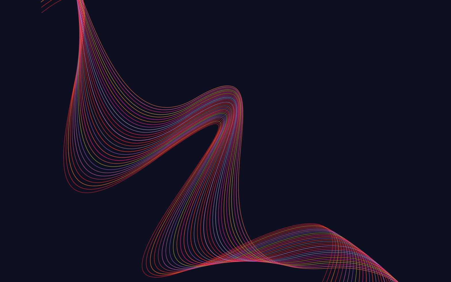 ola de las muchas líneas de colores. Fondo de rayas onduladas abstractas aislado vector