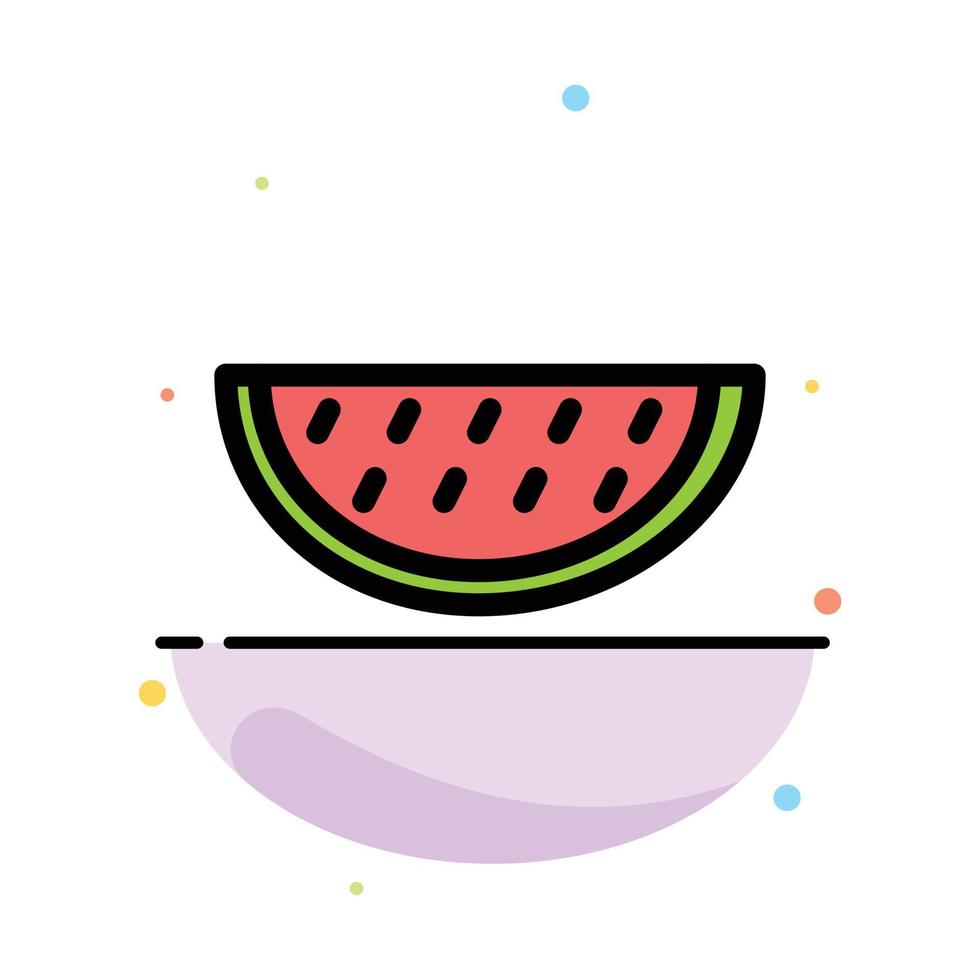 Fruits Melon Summer Water Abstract Flat Color Icon Template vector