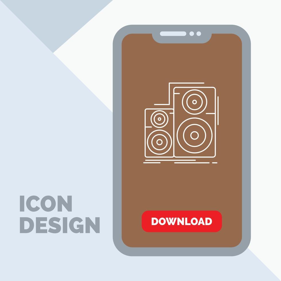 Audio. hifi. monitor. speaker. studio Line Icon in Mobile for Download Page vector