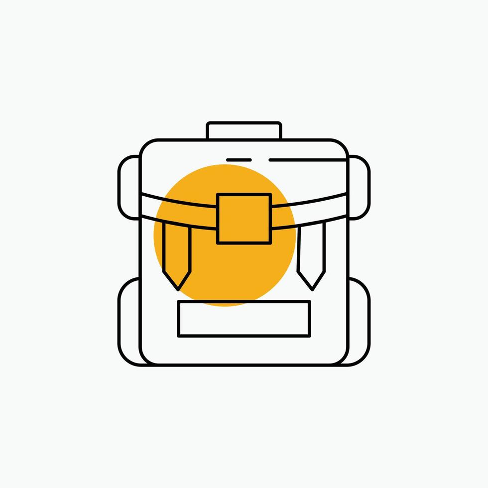 bolsa. cámping. cremallera. senderismo. icono de línea de equipaje vector