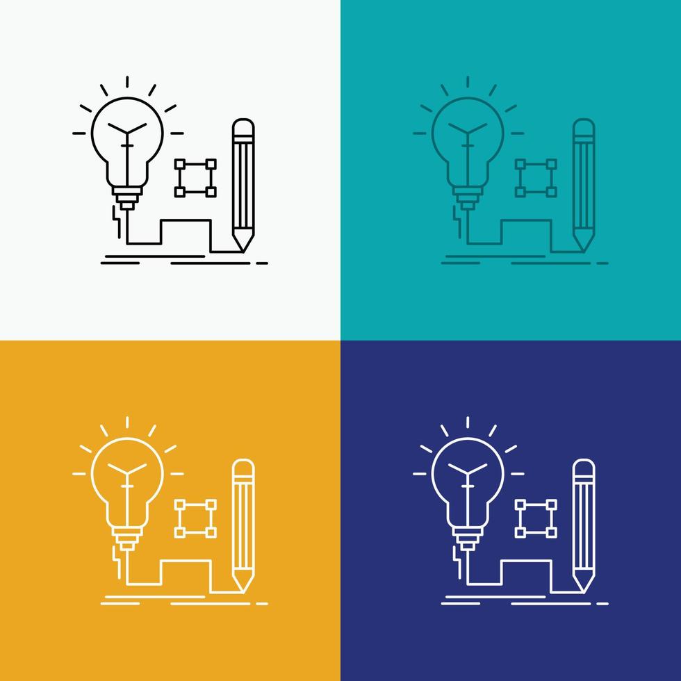 Idea. insight. key. lamp. lightbulb Icon Over Various Background. Line style design. designed for web and app. Eps 10 vector illustration