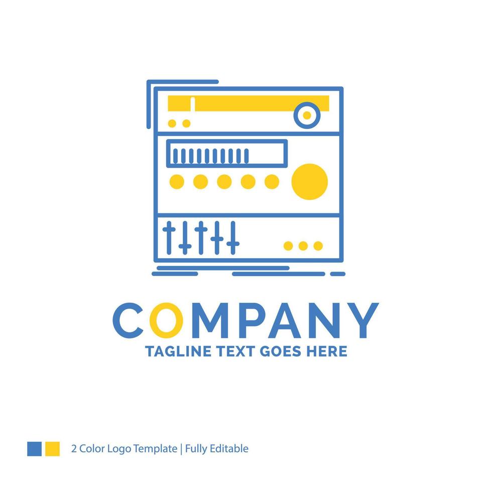 rack. component. module. sound. studio Blue Yellow Business Logo template. Creative Design Template Place for Tagline. vector