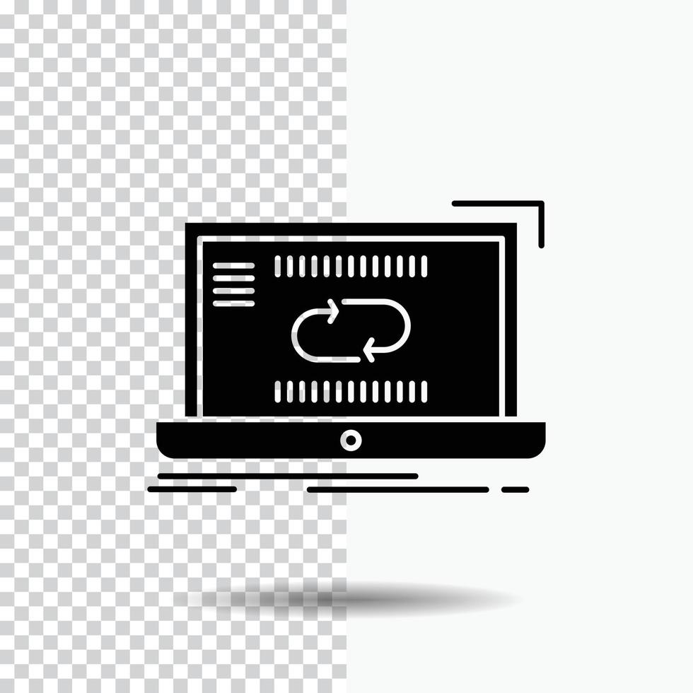Communication. connection. link. sync. synchronization Glyph Icon on Transparent Background. Black Icon vector