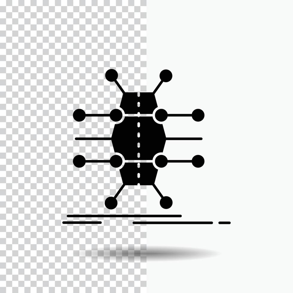Distribution. grid. infrastructure. network. smart Glyph Icon on Transparent Background. Black Icon vector