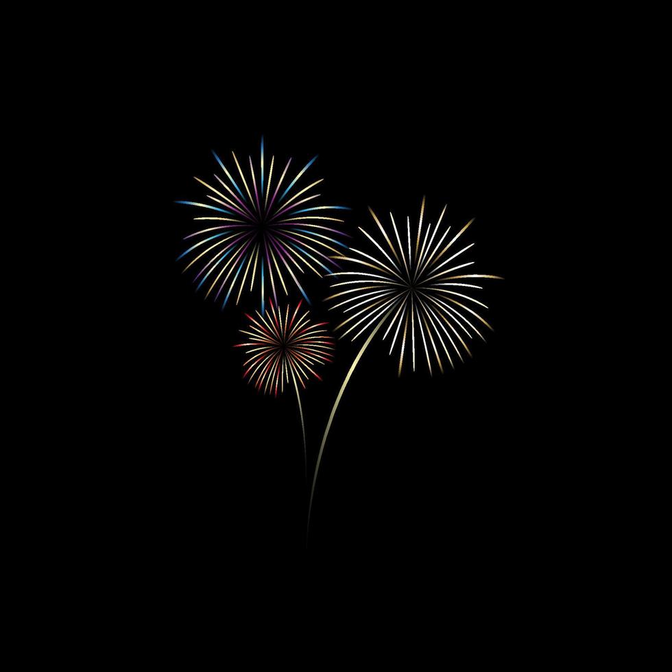 gráficos vectoriales de fuegos artificiales con varios colores para varios eventos de celebración, año nuevo, festivales, etc. vector