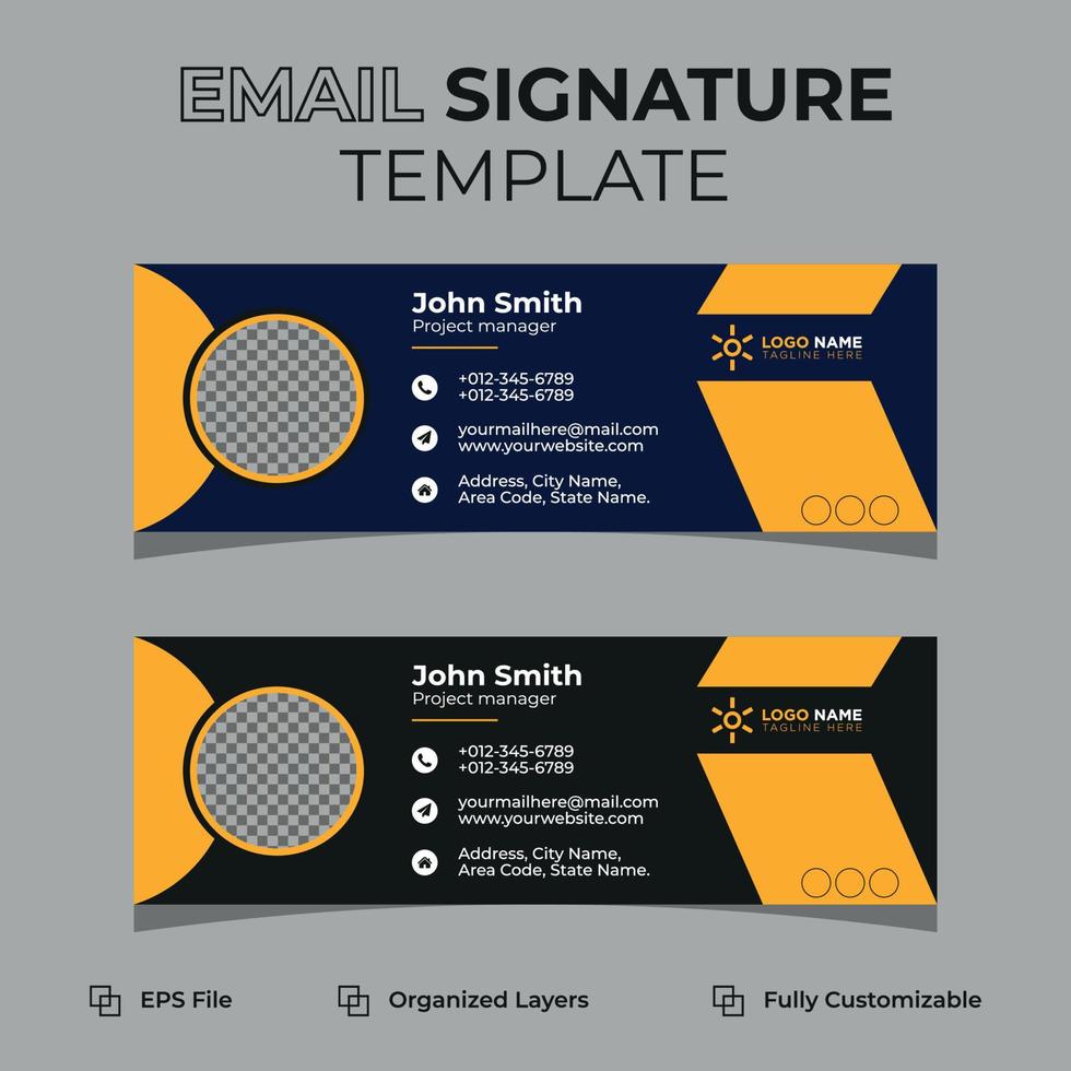 Corporate modern email signature or email footer and personal social ...