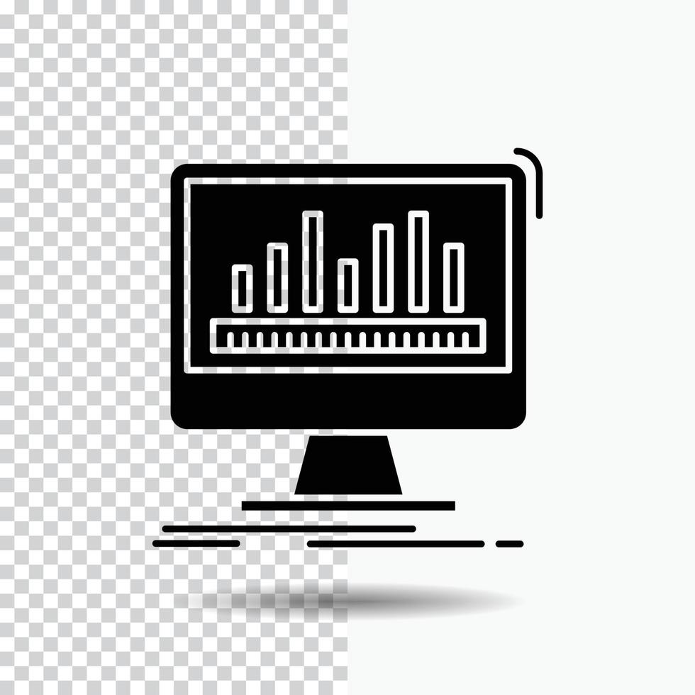 analytics. processing. dashboard. data. stats Glyph Icon on Transparent Background. Black Icon vector
