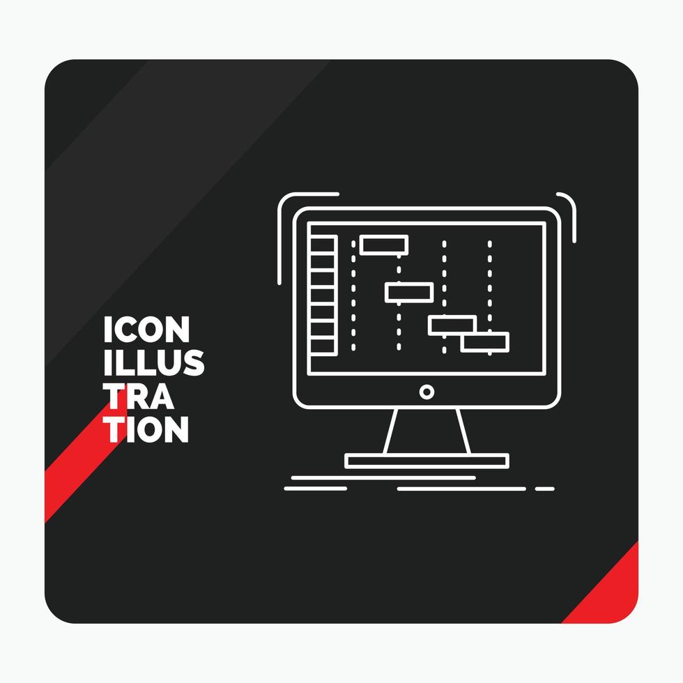 Red and Black Creative presentation Background for Ableton. application. daw. digital. sequencer Line Icon vector
