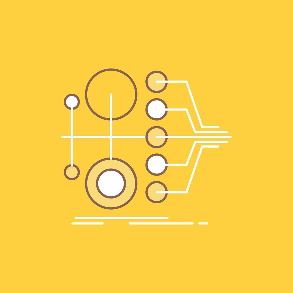 monetization. finance. money. transfer. value Flat Line Filled Icon. Beautiful Logo button over yellow background for UI and UX. website or mobile application vector