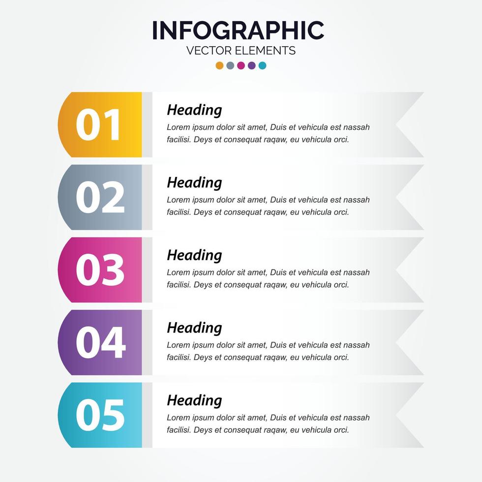 Business Vertical Infographic template. Thin line design with numbers 5 options or steps. vector