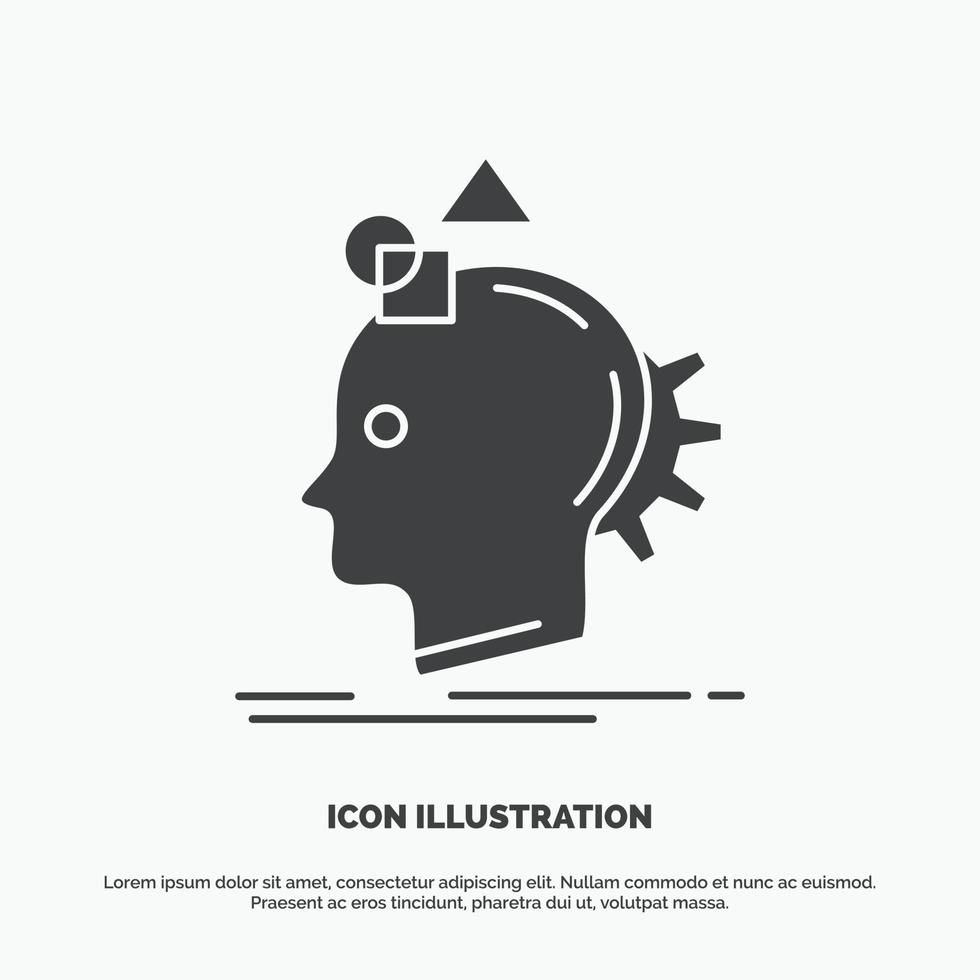 Imagination. imaginative. imagine. idea. process Icon. glyph vector gray symbol for UI and UX. website or mobile application