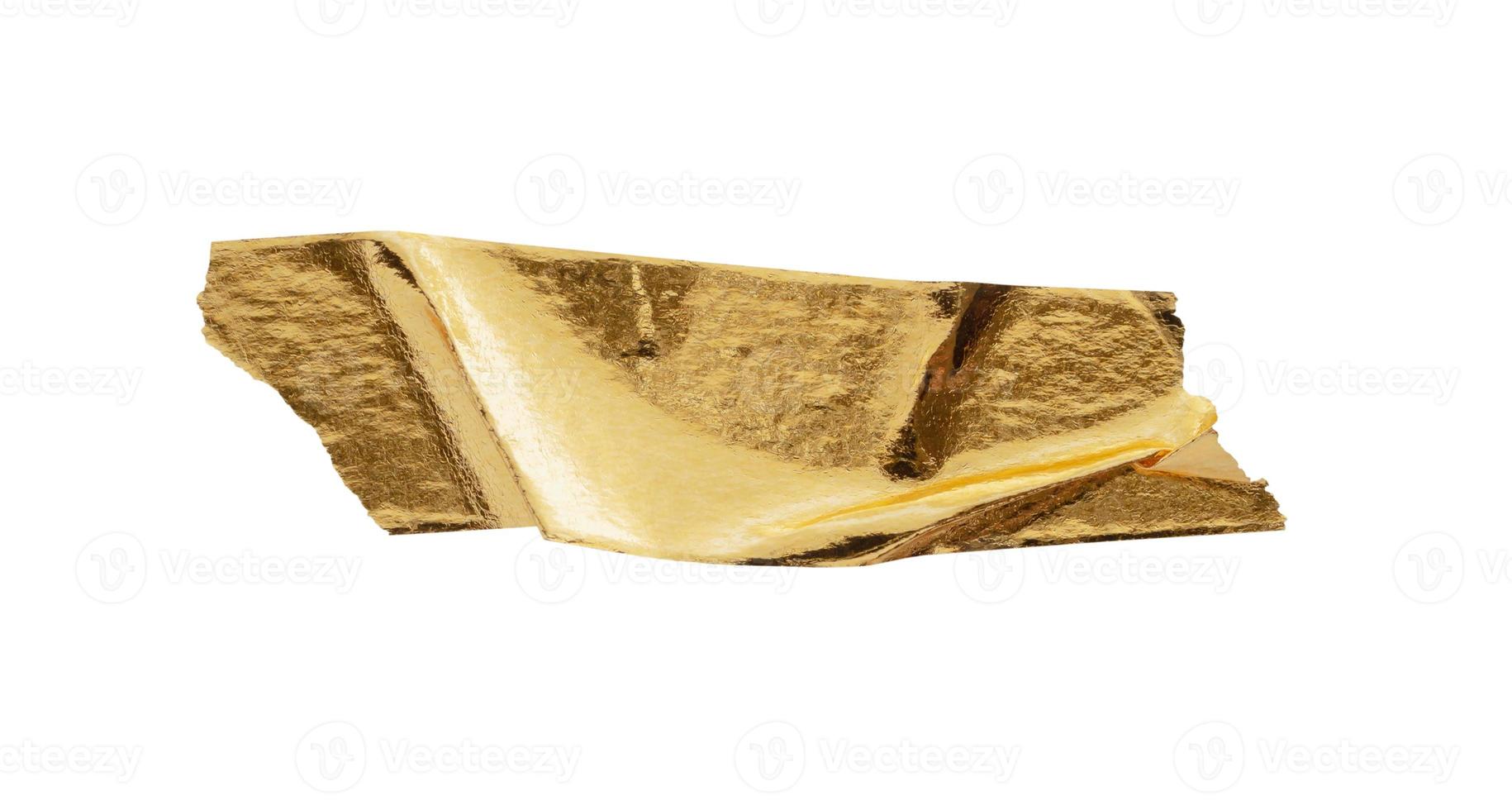 gold foil adhesive tape isolated on white background photo