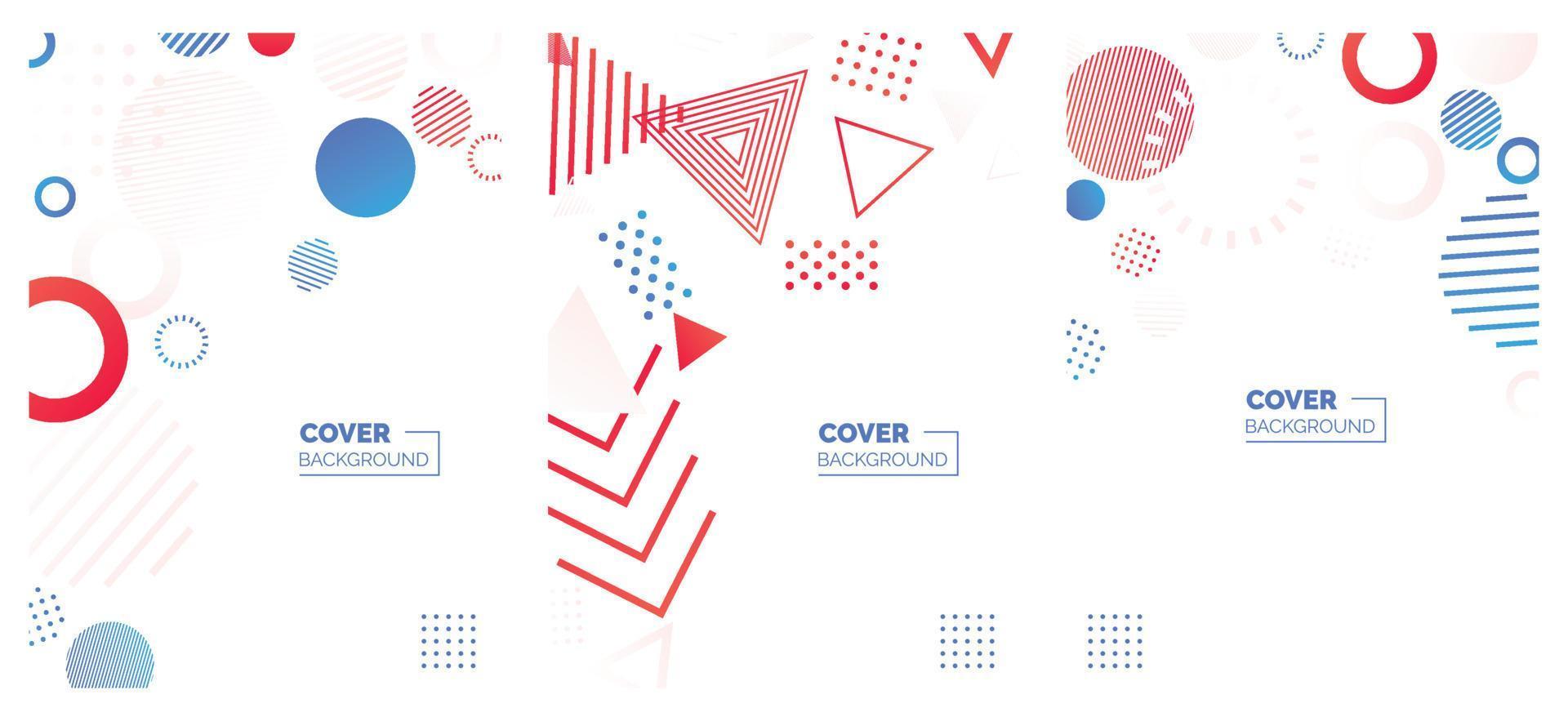 Placard templates set with abstract shapes. 80s memphis geometric style flat and line design elements. Retro art for a4 covers. banners. flyers and posters. Eps10 vector illustrations