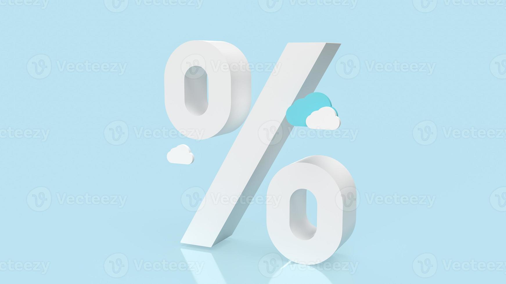 The  percent symbol for interest rate or tax concept 3d rendering photo