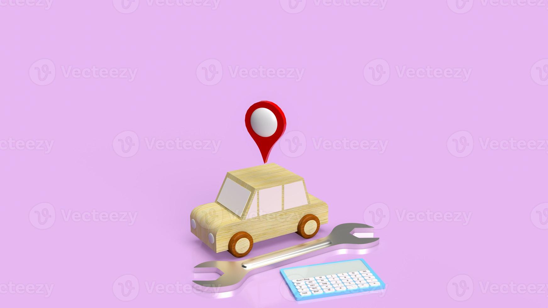 car and tool for auto service  3d rendering photo