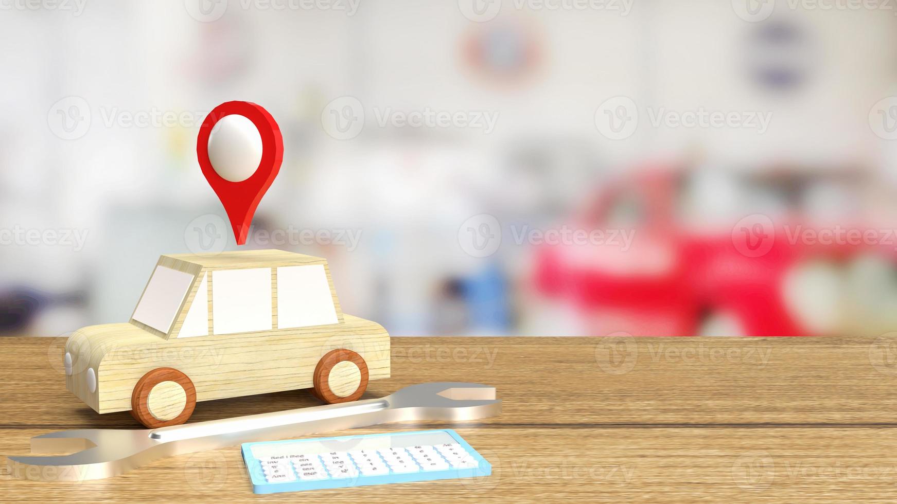car and tool for auto service  3d rendering photo