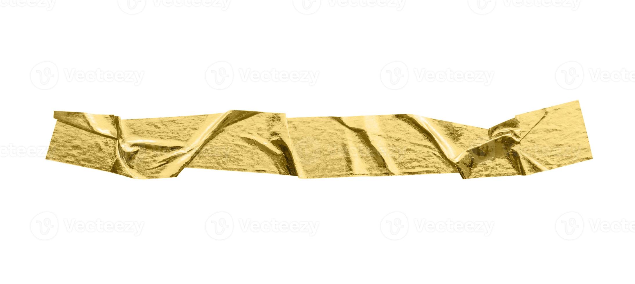 gold foil adhesive tape isolated on white background photo