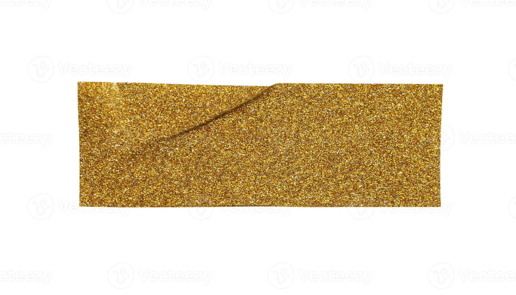 Gold glitter tape strip isolated on white background photo