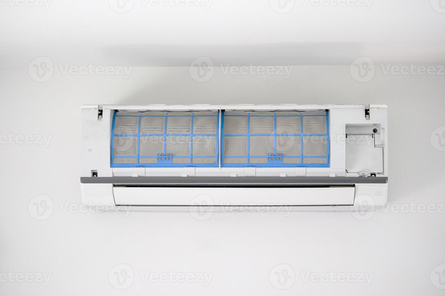 air conditioner with dirty filter close up photo