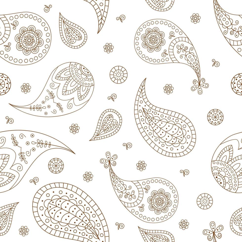 Seamless pattern with Paisley ornaments for bandana vector