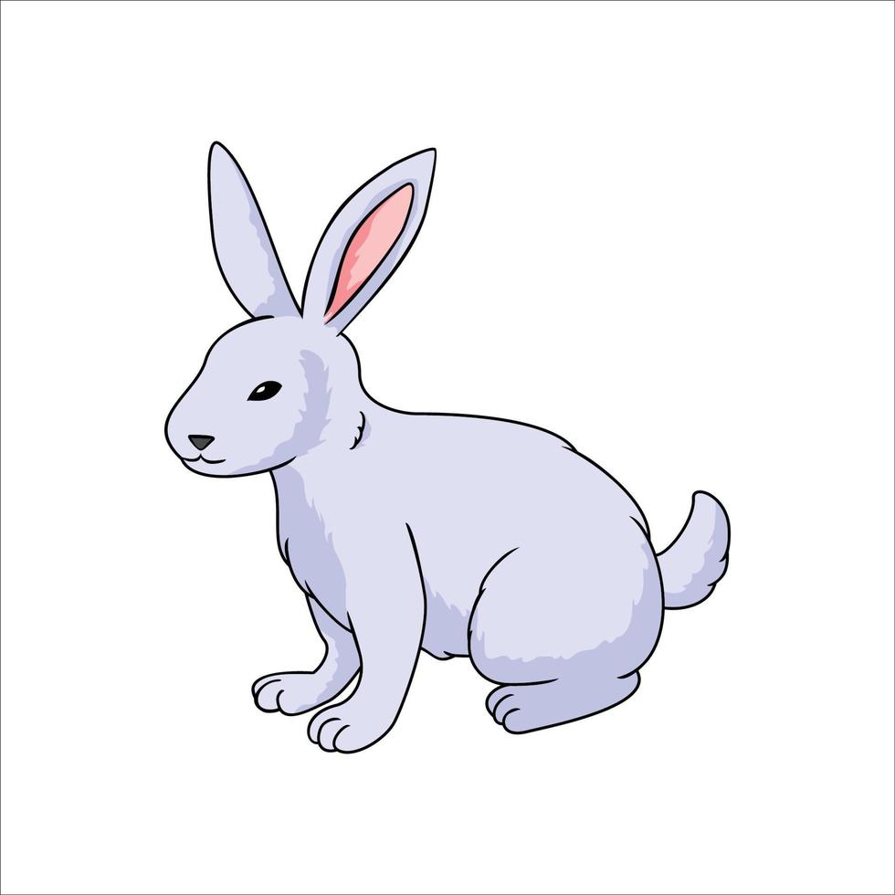 caricatura de conejito. linda ilustración de diseño de conejo. icono, signo y símbolo de Pascua. vector