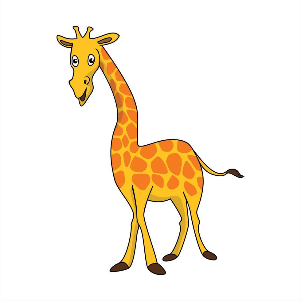 diseño de dibujos animados de jirafa. ilustración de icono de animales. vector